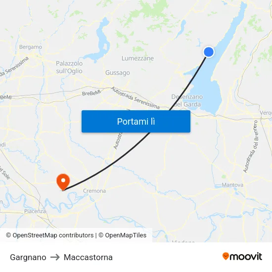 Gargnano to Maccastorna map