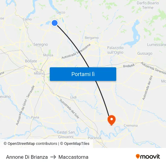 Annone Di Brianza to Maccastorna map