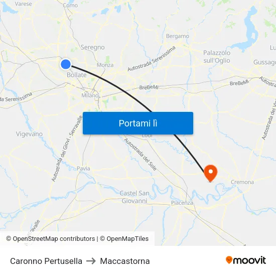 Caronno Pertusella to Maccastorna map
