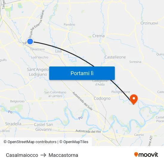 Casalmaiocco to Maccastorna map