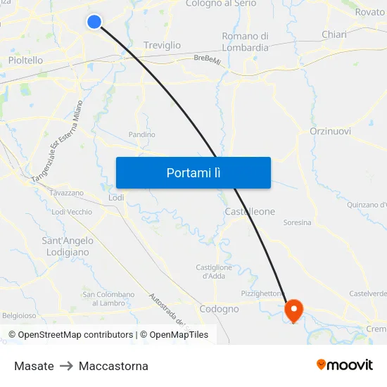 Masate to Maccastorna map