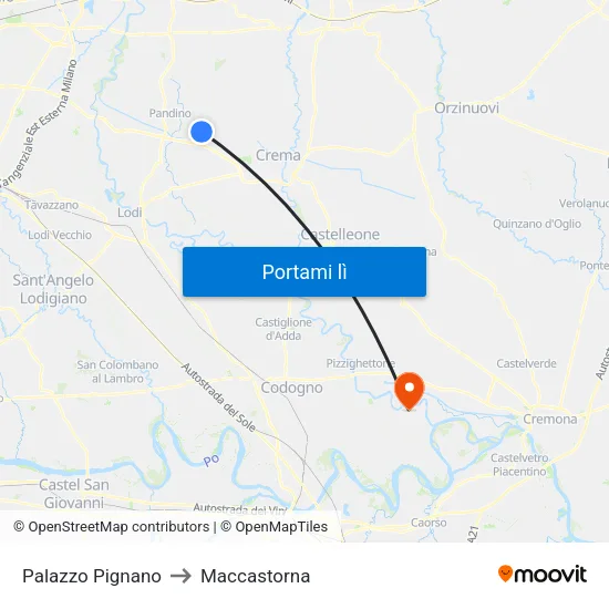 Palazzo Pignano to Maccastorna map