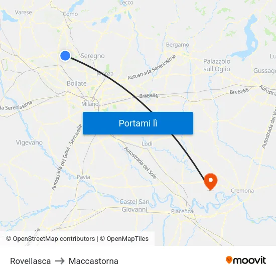 Rovellasca to Maccastorna map