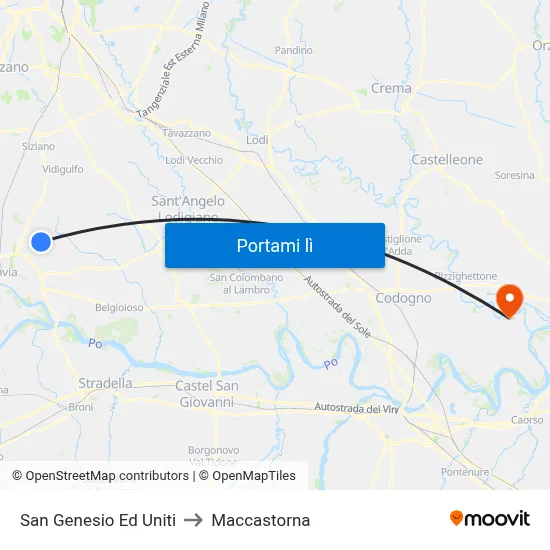 San Genesio Ed Uniti to Maccastorna map