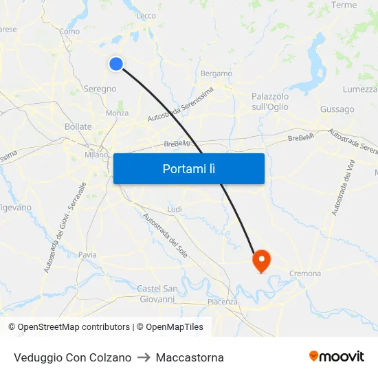 Veduggio Con Colzano to Maccastorna map