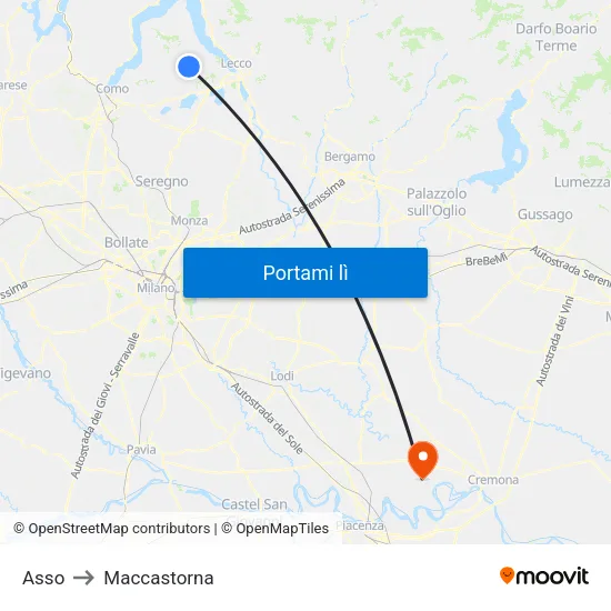 Asso to Maccastorna map