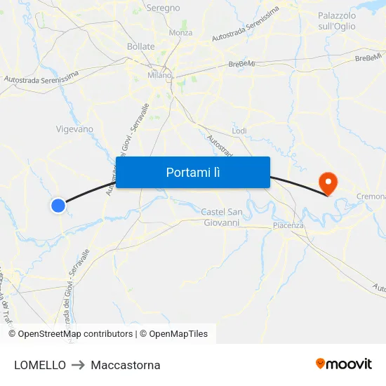 LOMELLO to Maccastorna map