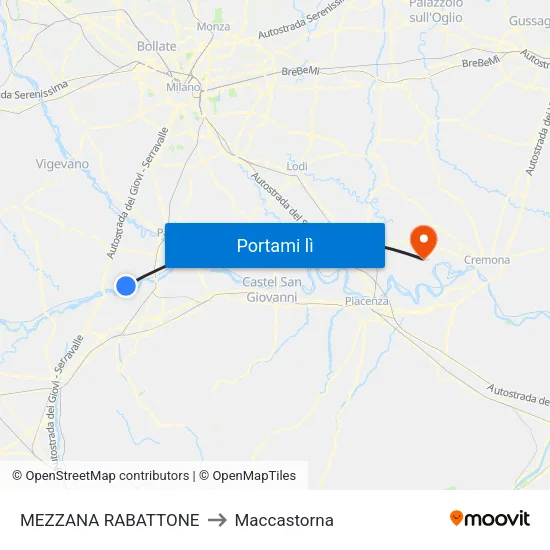 MEZZANA RABATTONE to Maccastorna map