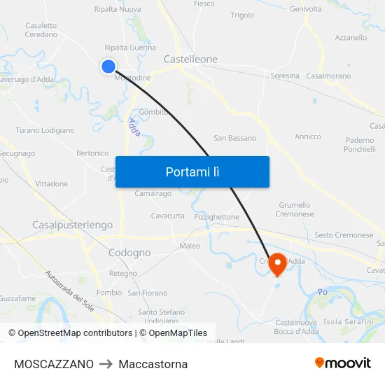 MOSCAZZANO to Maccastorna map