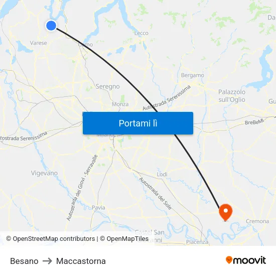 Besano to Maccastorna map