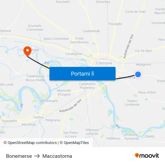 Bonemerse to Maccastorna map