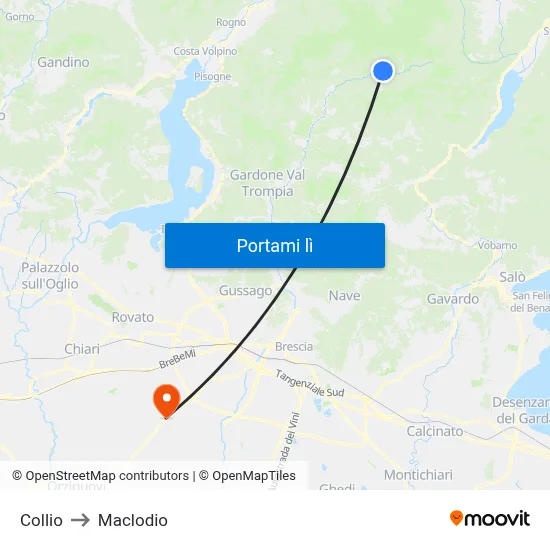 Collio to Maclodio map