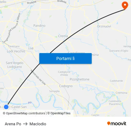 Arena Po to Maclodio map