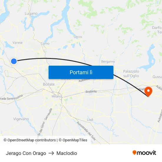 Jerago Con Orago to Maclodio map