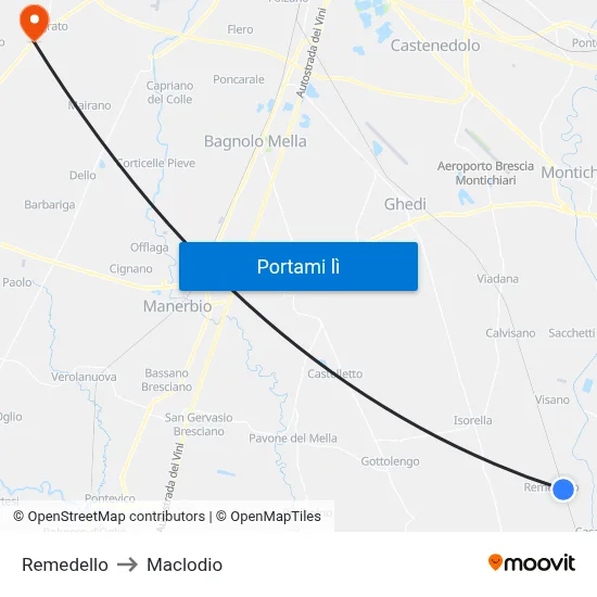 Remedello to Maclodio map