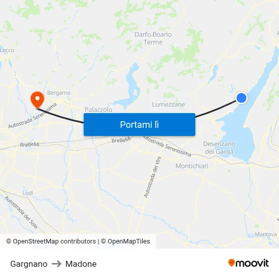Gargnano to Madone map