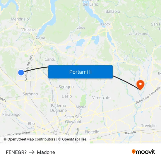 FENEGR? to Madone map