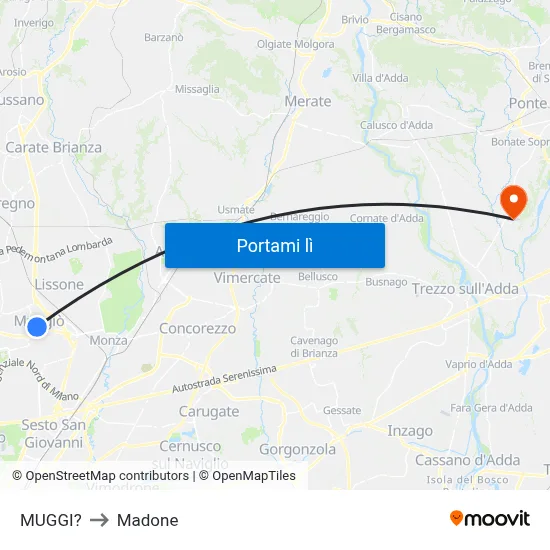 MUGGI? to Madone map