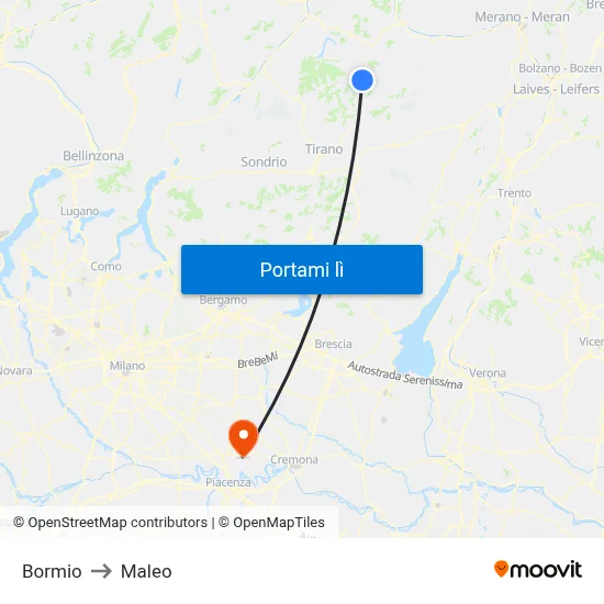 Bormio to Maleo map