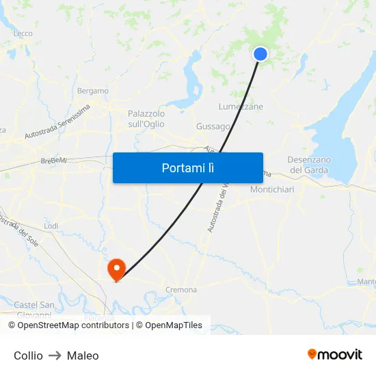 Collio to Maleo map