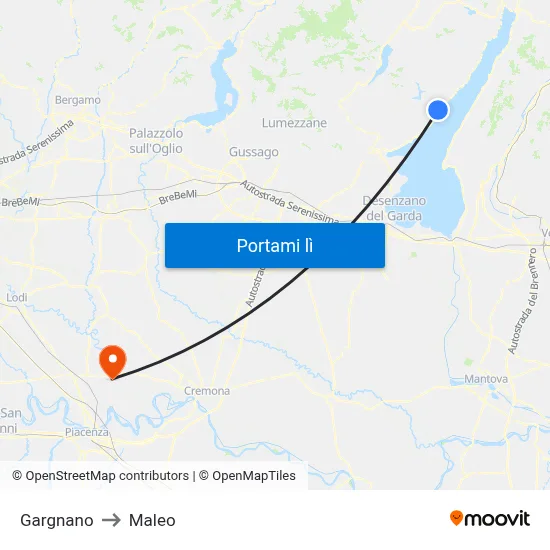 Gargnano to Maleo map