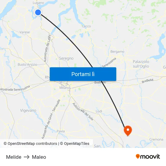 Melide to Maleo map