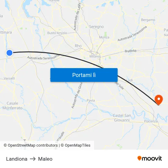 Landiona to Maleo map