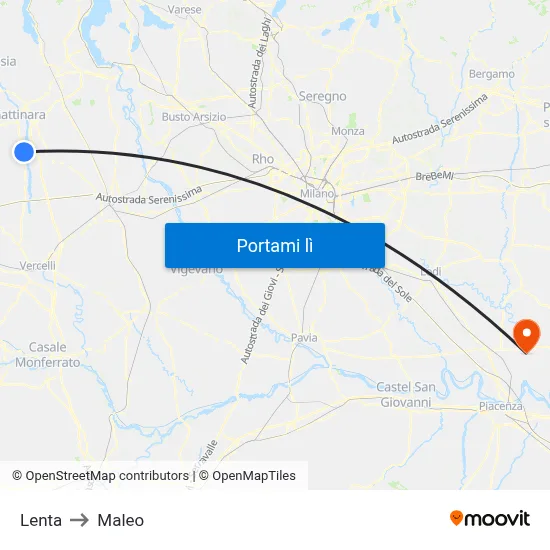 Lenta to Maleo map
