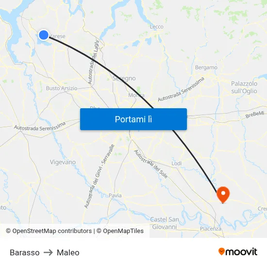 Barasso to Maleo map
