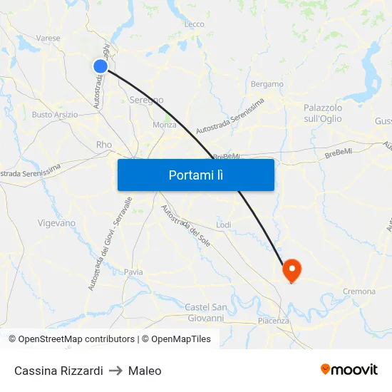 Cassina Rizzardi to Maleo map