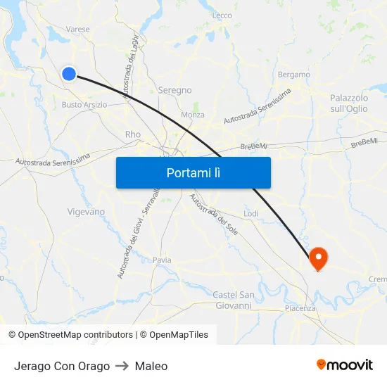 Jerago Con Orago to Maleo map