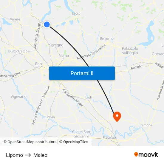 Lipomo to Maleo map