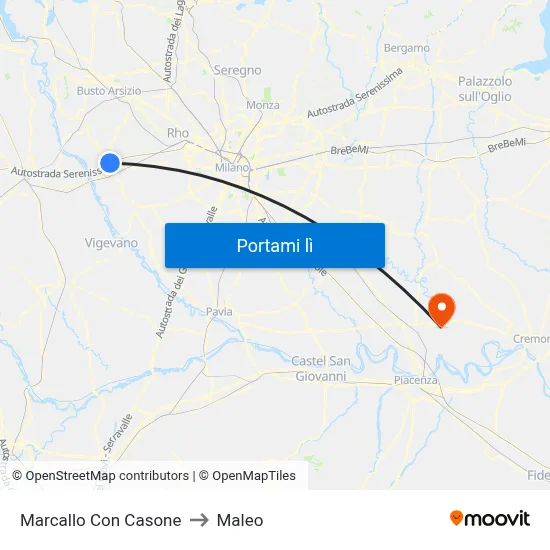 Marcallo Con Casone to Maleo map