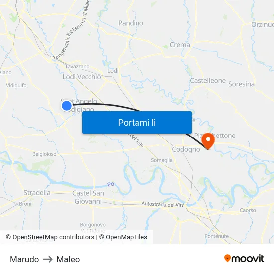Marudo to Maleo map