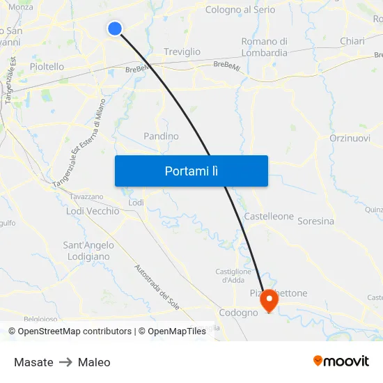 Masate to Maleo map