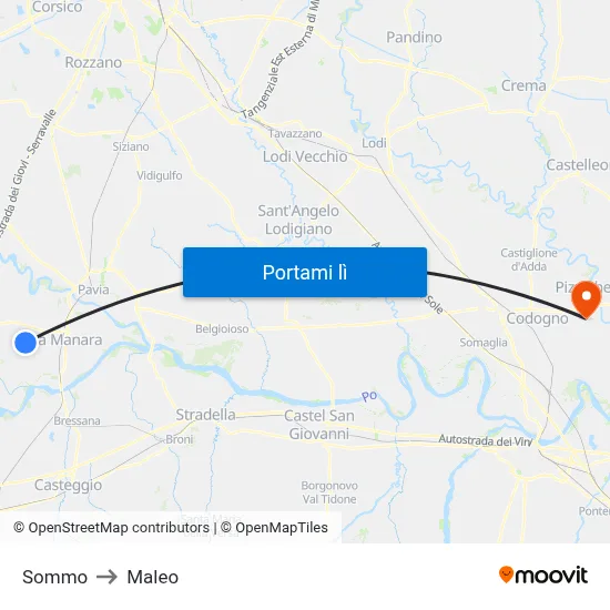 Sommo to Maleo map