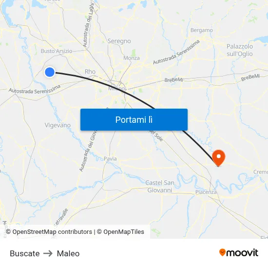 Buscate to Maleo map