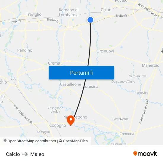 Calcio to Maleo map