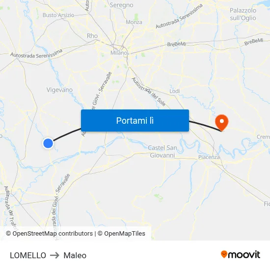 LOMELLO to Maleo map