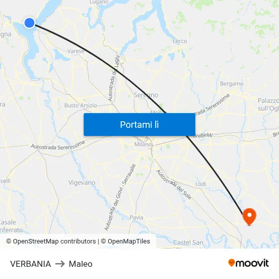 VERBANIA to Maleo map