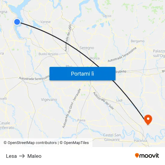 Lesa to Maleo map