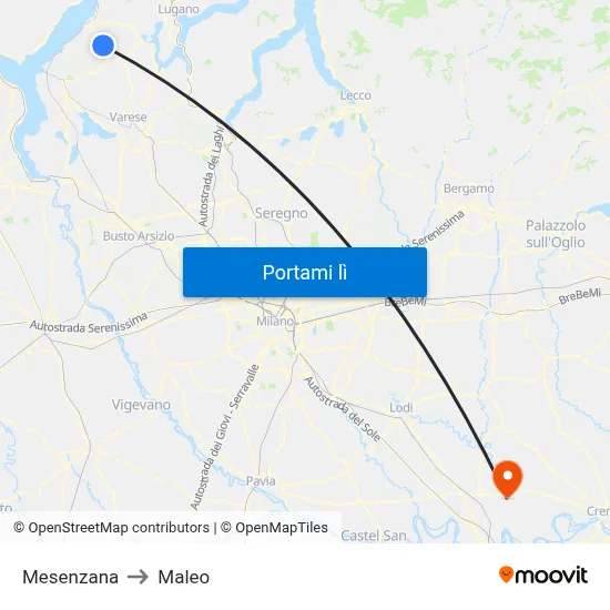 Mesenzana to Maleo map