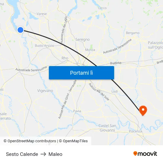 Sesto Calende to Maleo map