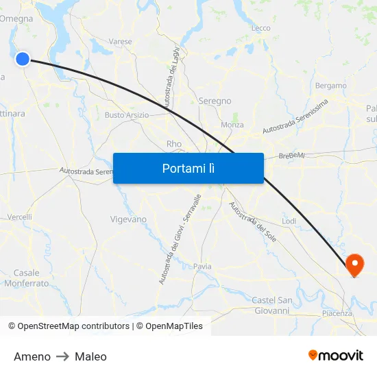 Ameno to Maleo map