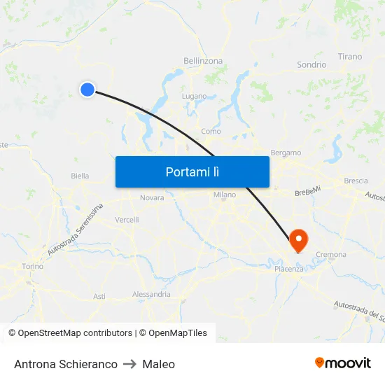 Antrona Schieranco to Maleo map