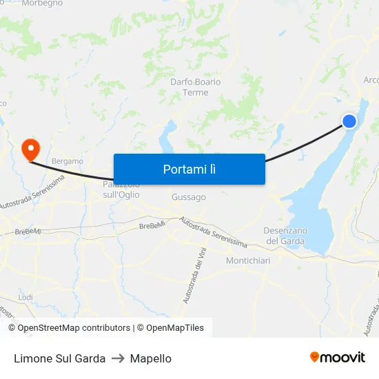 Limone Sul Garda to Mapello map