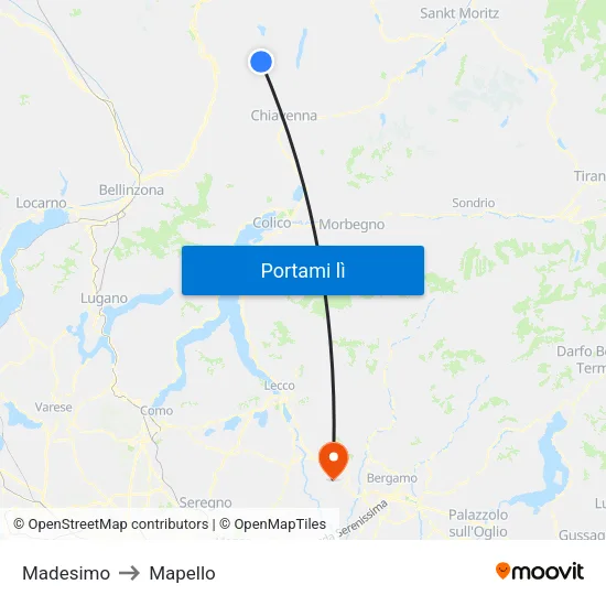 Madesimo to Mapello map