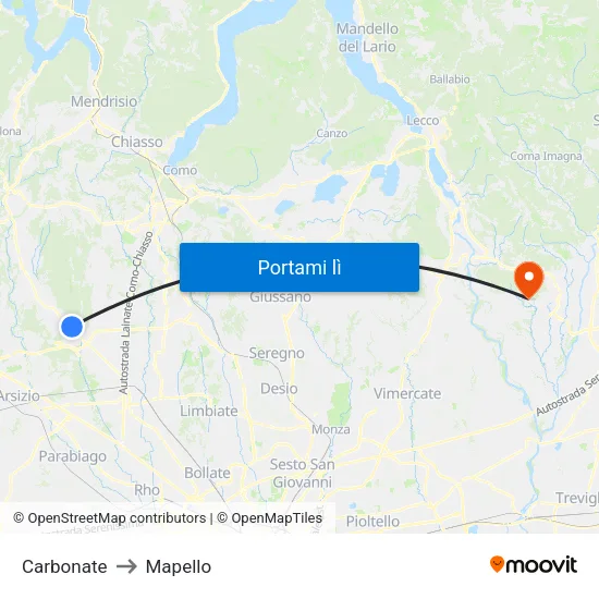 Carbonate to Mapello map