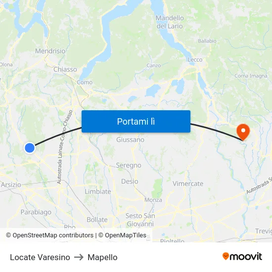 Locate Varesino to Mapello map