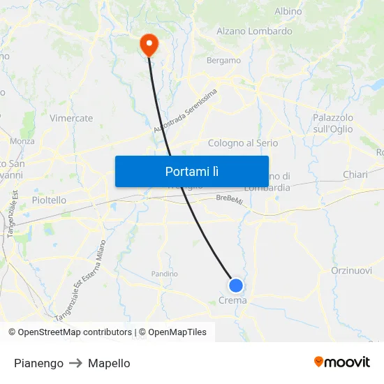 Pianengo to Mapello map